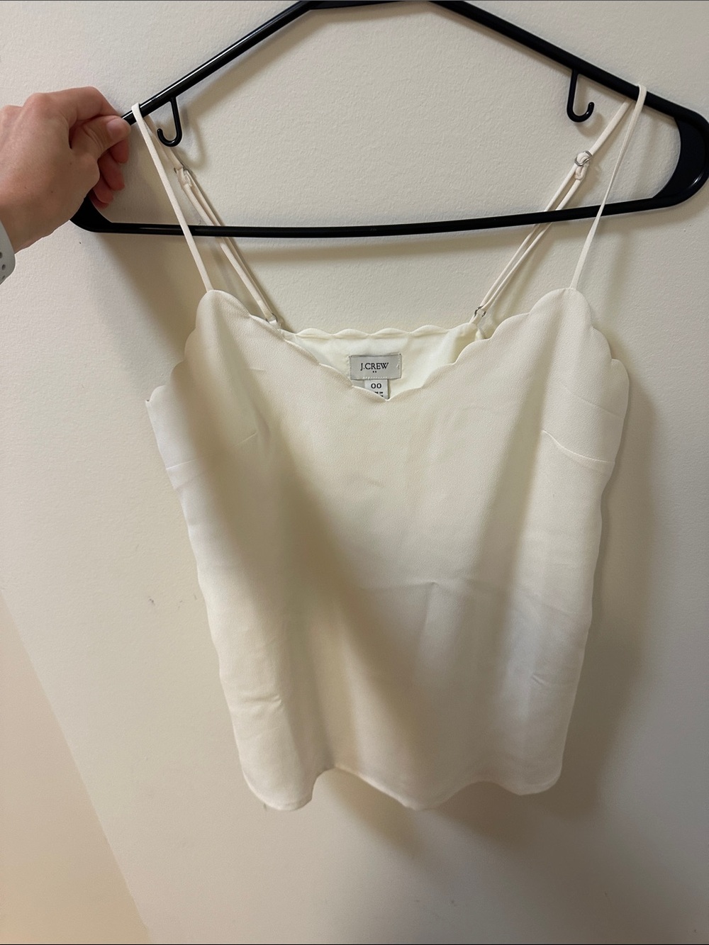 J. Crew Cream Scalloped V-Neck Cami